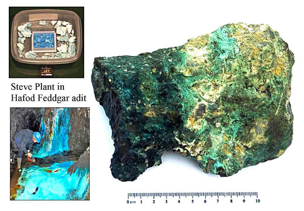 Copper staining, Hafod Feddgar.  (CWO)