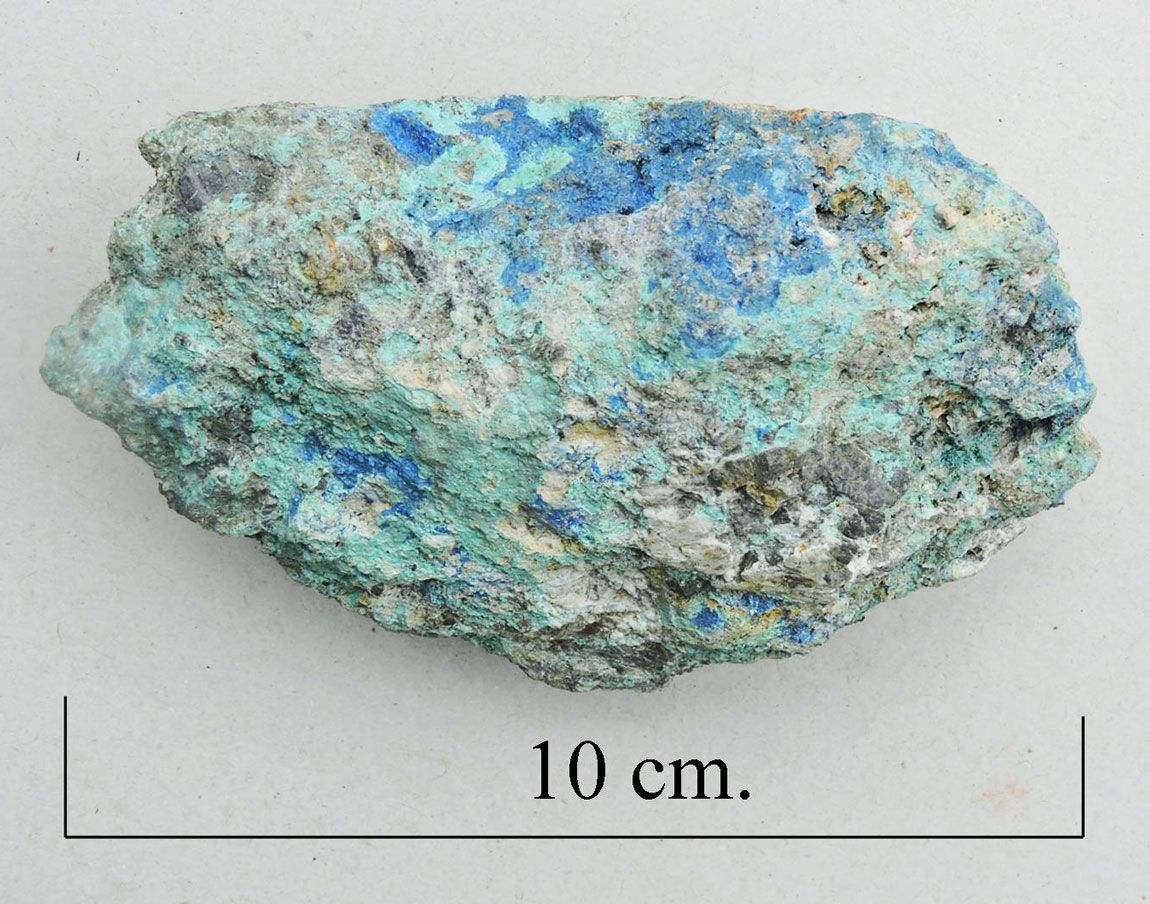 Linarite and Malachite, Geufron. (CWO)