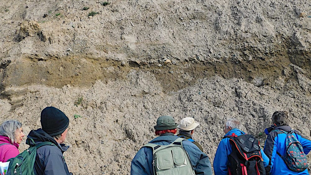 Glacial outwash forming cliffs